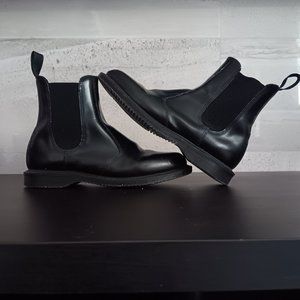Dr. Martens Flora Smooth Polished Black Leather Chelsea Boots Women’s Size 8